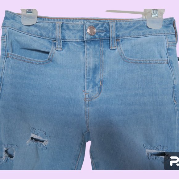 American Eagle Outfitters 360 super stretch aeo denim x4 hi-rise jegging jeans 4 - Picture 7 of 8